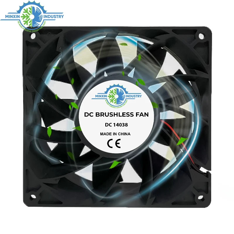 140mm 12v 24v DC Axial Cooling Fan Wholesale Customized DC Brushless Fan for Display Machine Greenhouse Attic Grow Tent GPU
