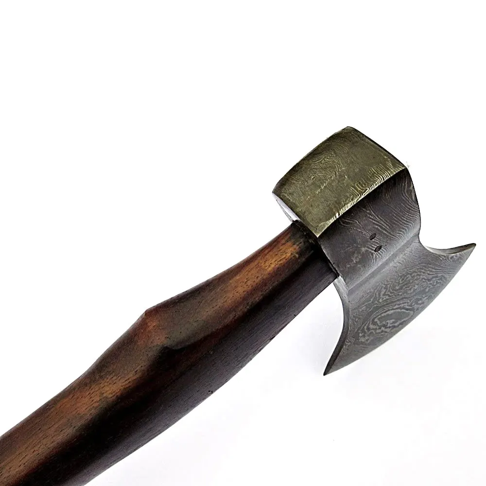 Damascus Steel American Style Axe with Leather Sheath / Wholesale Hand Made Damascus Steel Axe For Regular Use