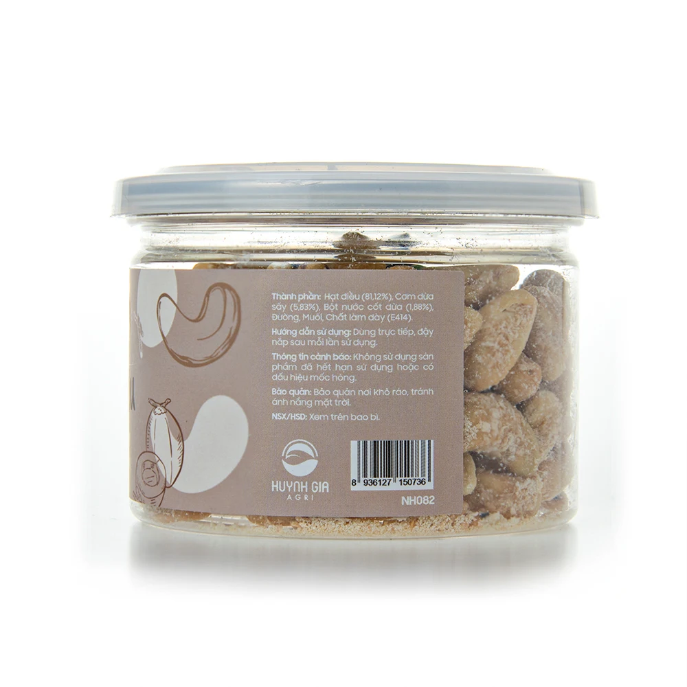 Лидер продаж, орехи кешью, кокосовый рис 120 г, 300 г, 500 г, пластиковая банка с крышкой из алюминиевой фольги, размер A ++ Grand Fami орехи