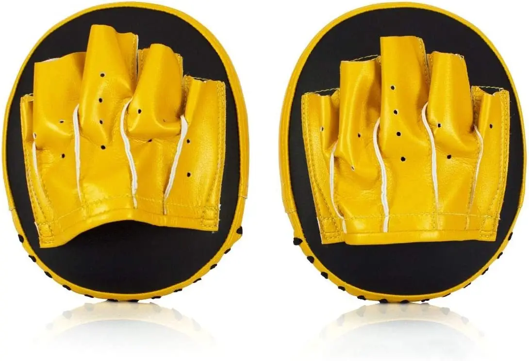 Boxing MMA Muay Thai Karate Training Target Focus Punch Pad Mitts Genuine Leather Extreme Curved Target Focus Punching Mitts