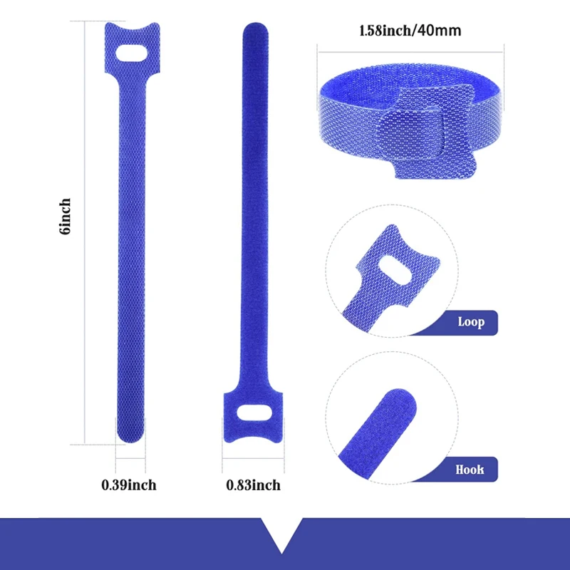 Custom Logo Flame Redantant Hook And Loop Multiple Colors Reusable Nylon Hook Loop Cable Tie
