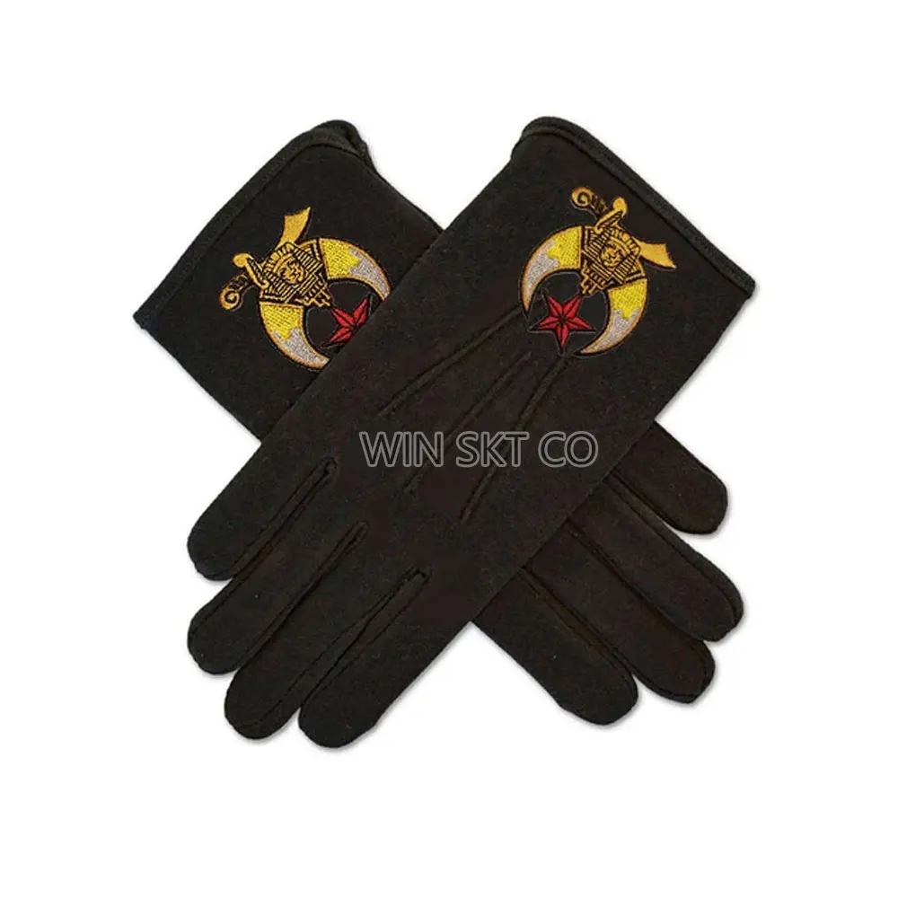 High Quality 100% Cotton Embroidered Masonic Regalia Gloves Wholesale Cheap Masonic Gloves