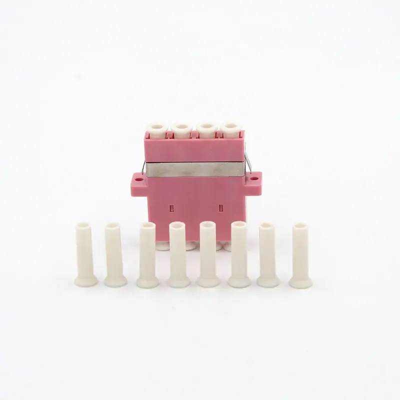 FTTH MultiMode OM4 Adaptor Unflange Optical Fiber Optic Connector Fiber Optic OM4 Quad LC UPC Adapter