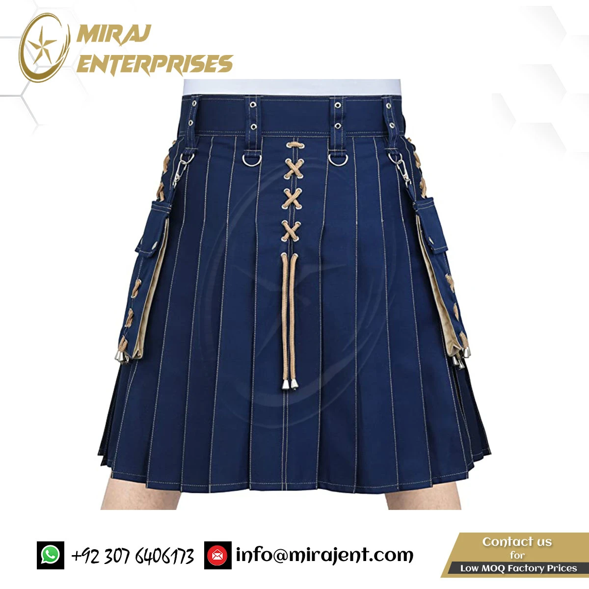 Utility Kilt-Wedding Kilt Scottish Modern Two Tone Cotton Utility Kilts for Men-Sports Wholesale supplier