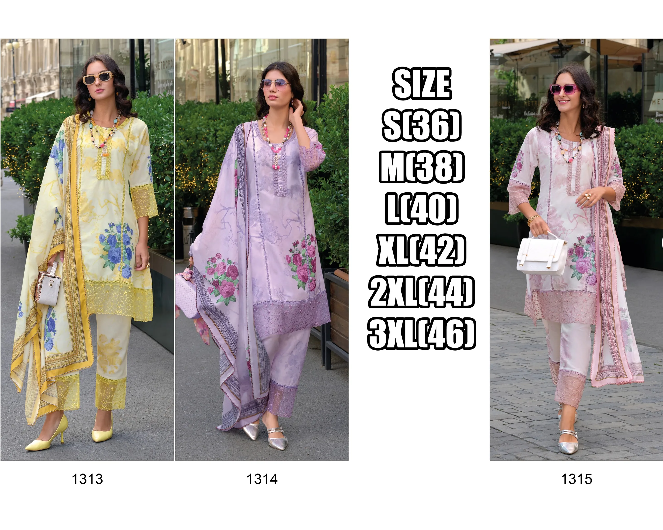 Floral Digital Print Embroidered Cotton Straight Above Knee Length Kurti Pent Set Available At Online And You Can Buy Wholesale