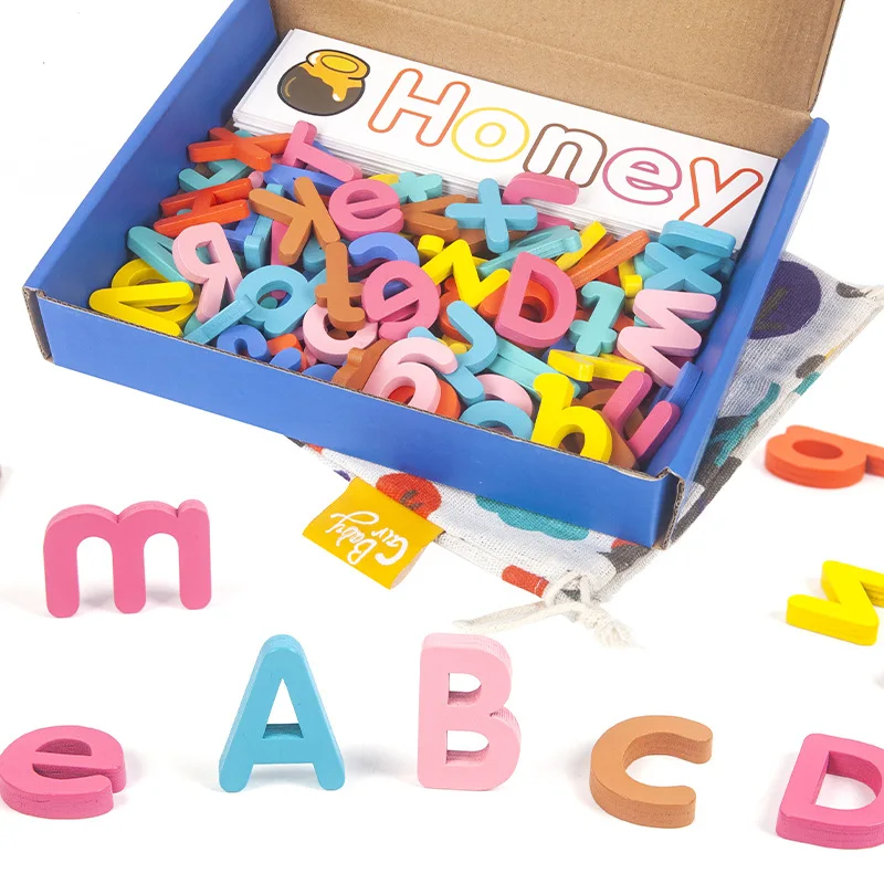 Ready to Ship Wholesale Wooden English alphabet spelling word game for children puzzle English card matching board game toys
