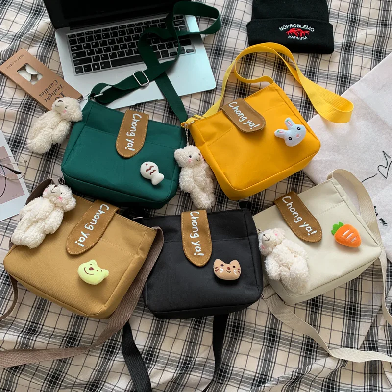 Summer New Mini Canvas Cross Body Crossbody Bag Cute Small Square Women Girl Messager Bags