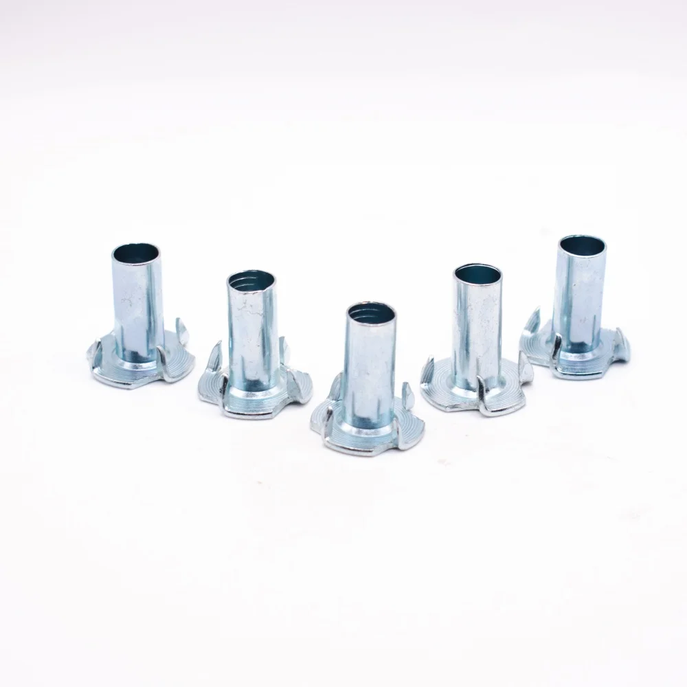 Vietnam wholesale custom Thread Insert t-nuts 3/8 5/16 m4 m5 m6 m8 m10 slot drop in T nut Stainless Steel Four Claw Tee nut
