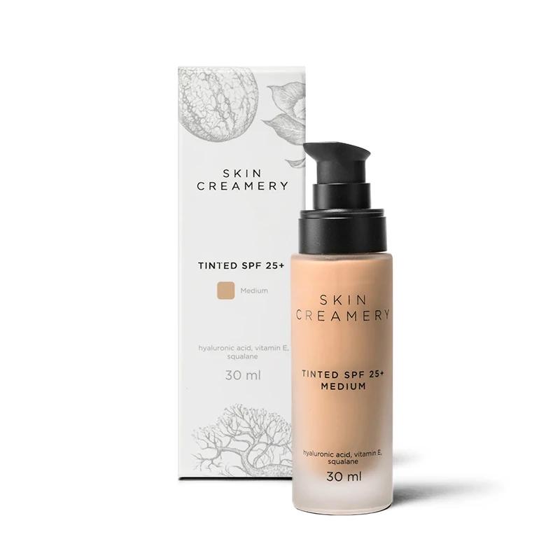Highly Recommended Vegan Mineral Sunscreen Cream Medium Tinted SPF 25 for Daily Skincare Routine with Collagen Ingredients