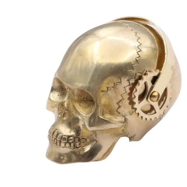 Solid Brass Skull Table Top Display Stempunk Decor Victorian Gothic Collection Statue for Home Office Decoration