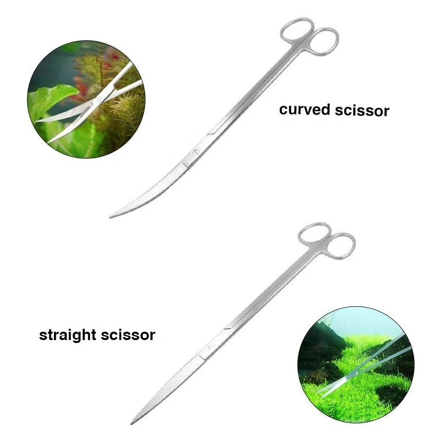 Aquatic Plant Cleaning Tools In Fish Tanks colorful Wavy Scissors Trending Aquarium Tool Kit