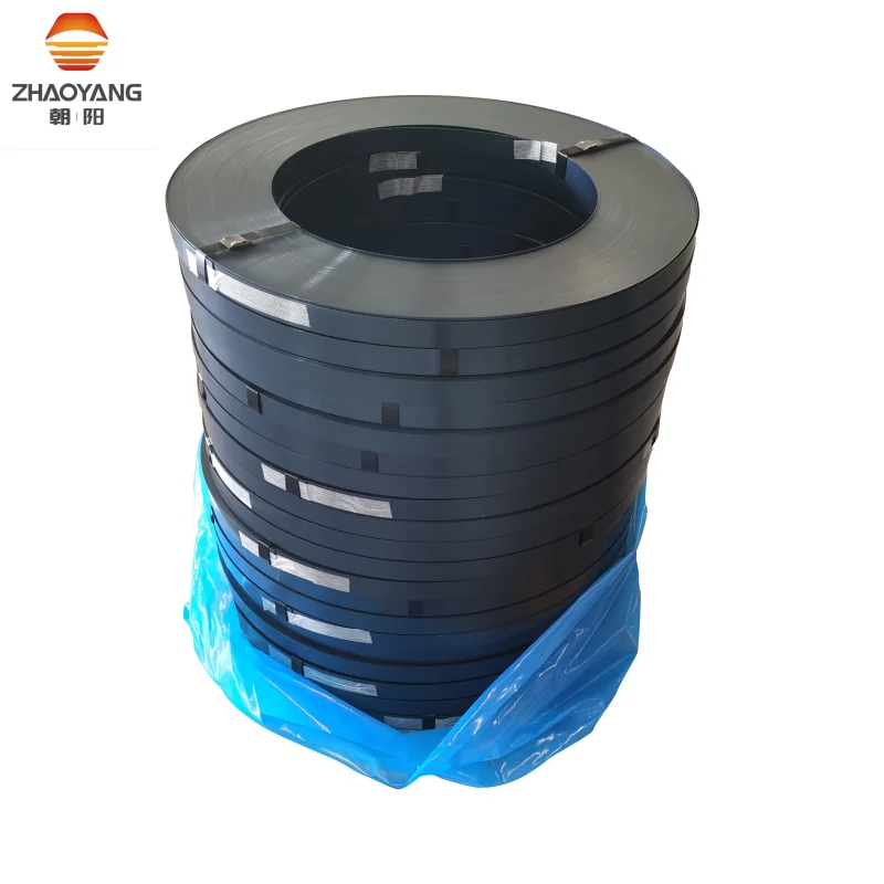 High Tensile 32mm Blue Color Painted Plastic Pallet Packing Strip Steel Packing Strap Band Bluing