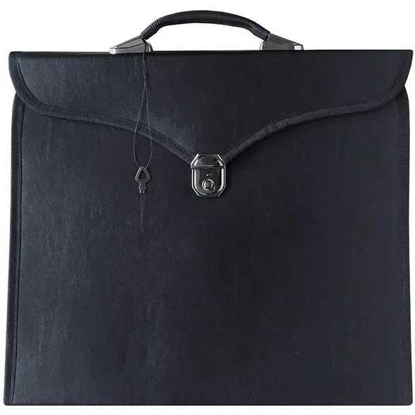 MASONIC APRON CASE LEATHER PROVINCIAL Masonic Apron File Case with Square and Compass