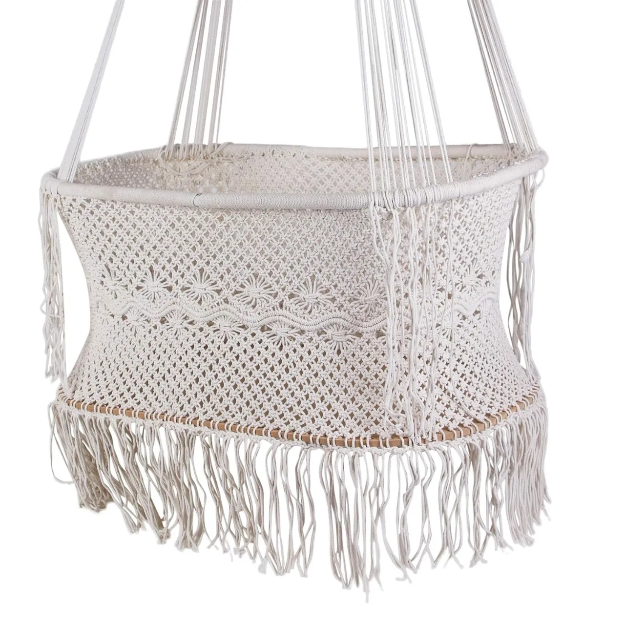 Handmade Best Selling Macrame Hanging Cream Hammock Swing Chair Children With 100% Cotton Cord at Wholesale Price from India
