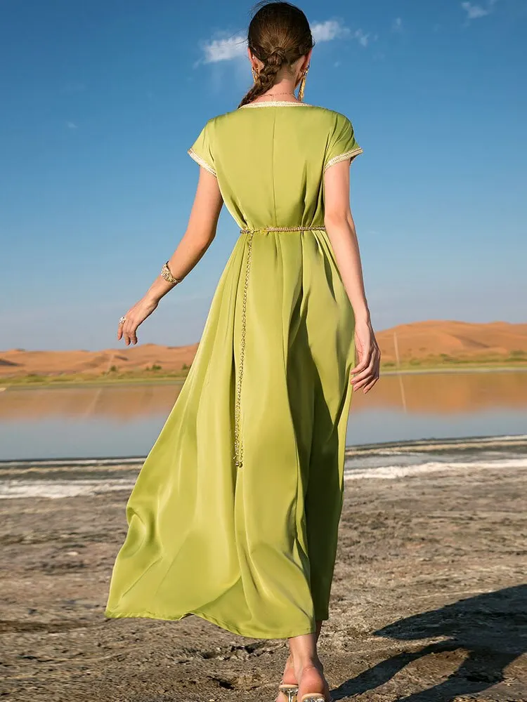 2022 New arrival kaftan dress summer kaftan dresses women silk kaftan dresses women