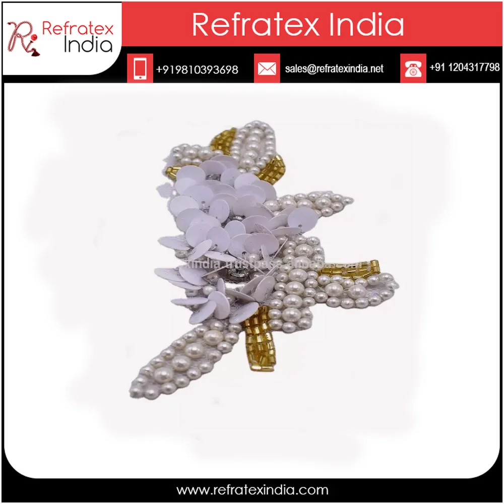 Newest Product Rhinestone Bead Applique Clothing Beaded Patch