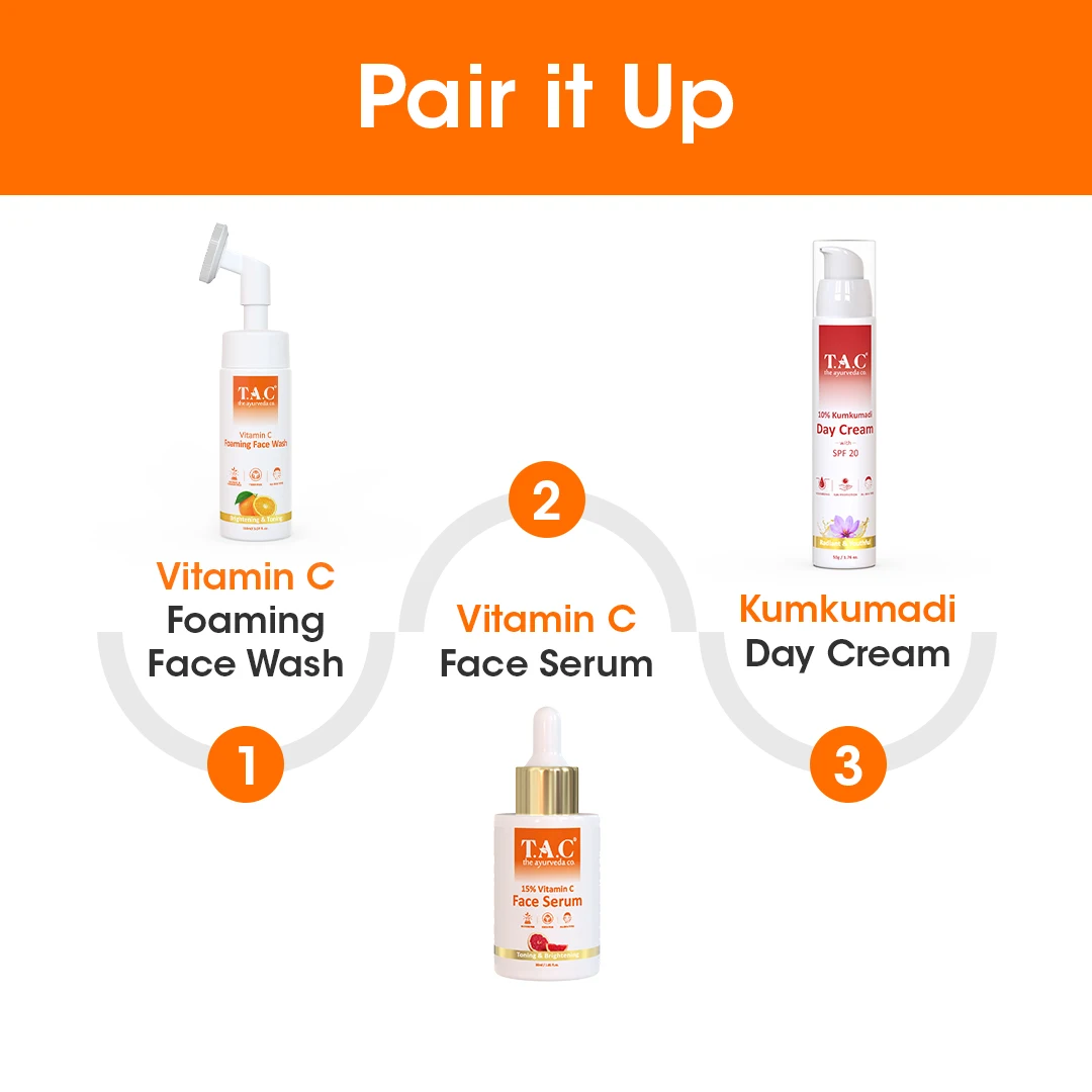 Buy The Ayurveda Co. 15% Vitamin C Face Serum for Toning Brightening & Glowing Skin Anti Aging & Anti Wrinkles 30ml