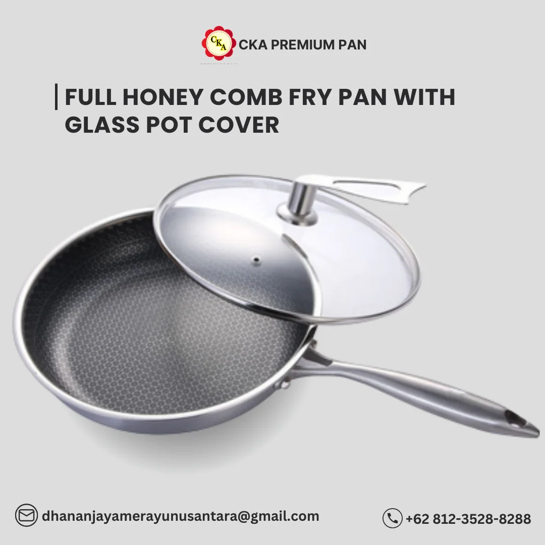 Hot Promo CKA Full honey comb fry pan with glass pot cover, s cooking with good quality