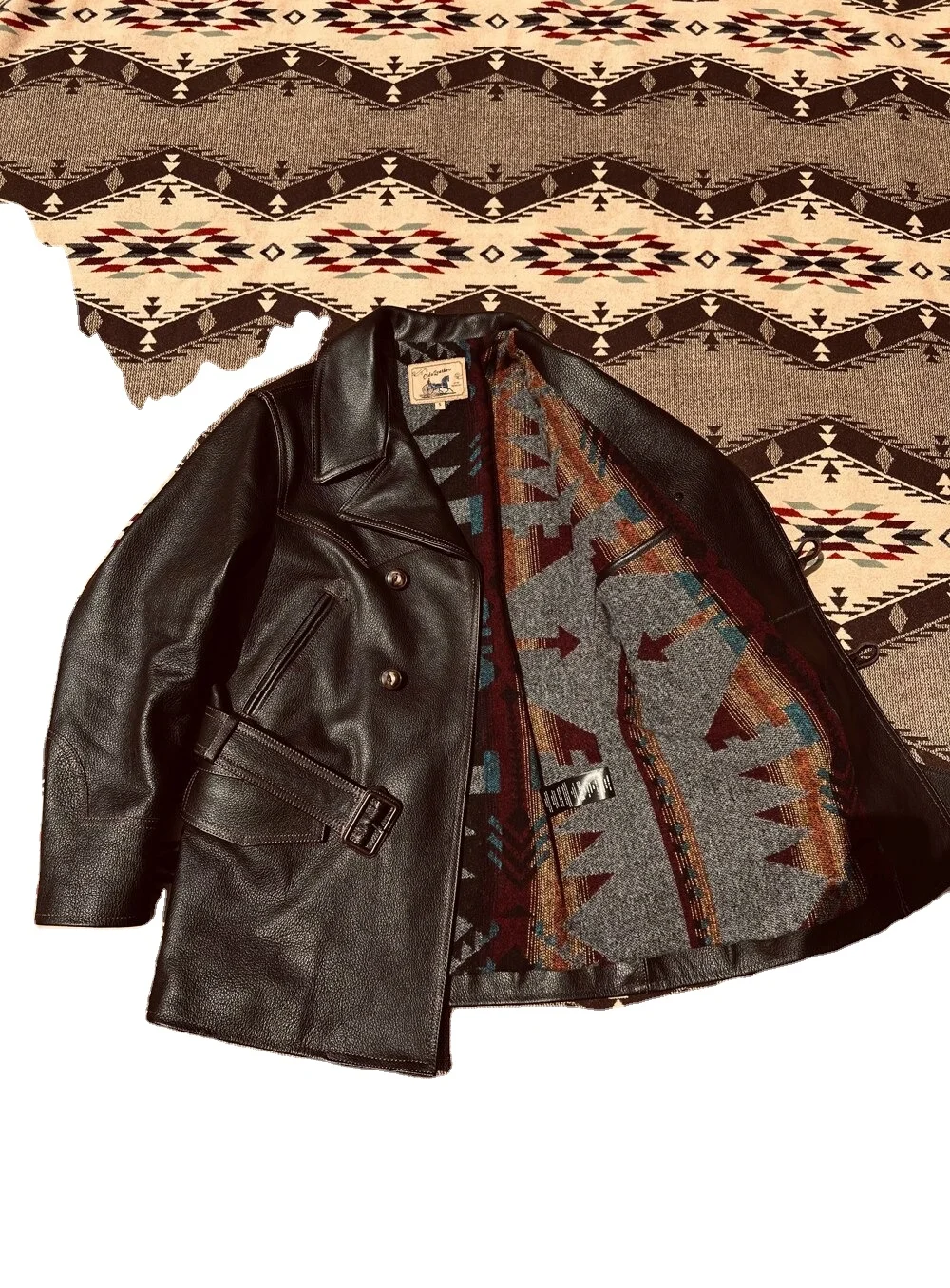 Luxury genuine buffalo leather coat Retro Men winter tea core cowhide Heavy thick leather cloth overcoat