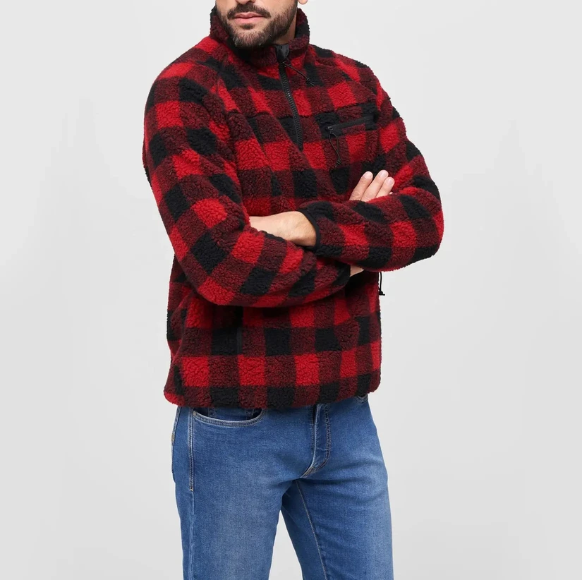 Custom New Design Plus Size Outdoor Wear Fleece Jacket Men Zipper Over Sized Heavyweight Puller Fleece Jacket For Sale