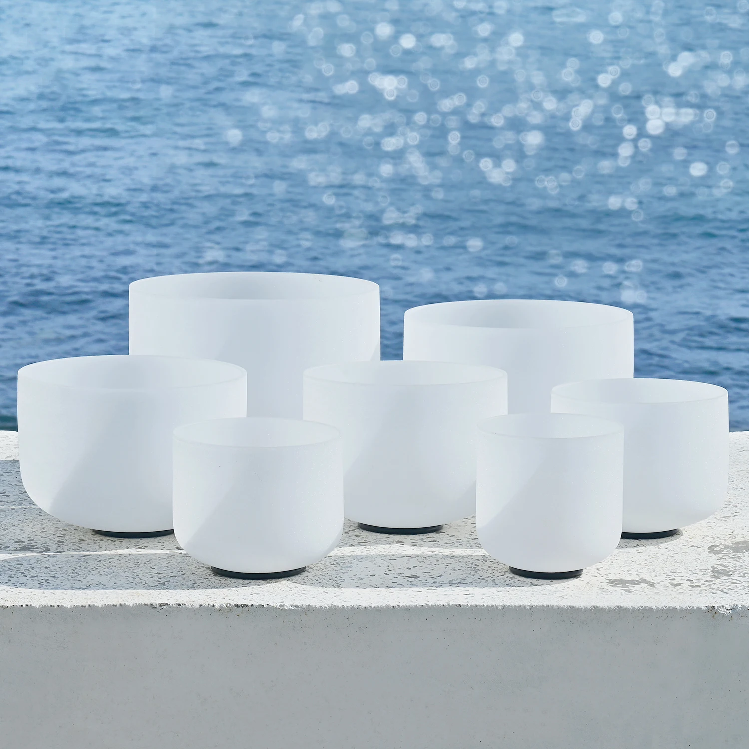 SUCCESS 432HZ Frosted Quartz Crystal Singing Bowls C D E F G A B Note crystal bowls singing set with bags