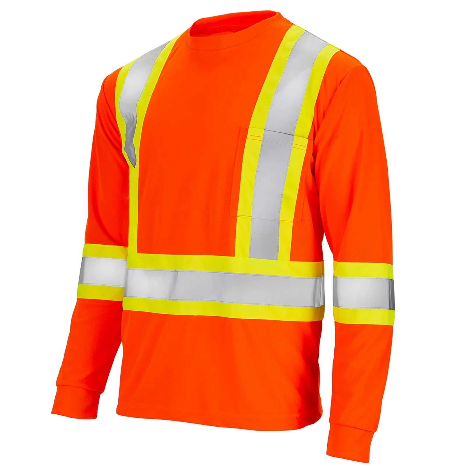 Hi Vis Orange Mesh Construction Safety Vest with Reflective Security Multi-Pockets Workwear Coverall Disposable Suit
