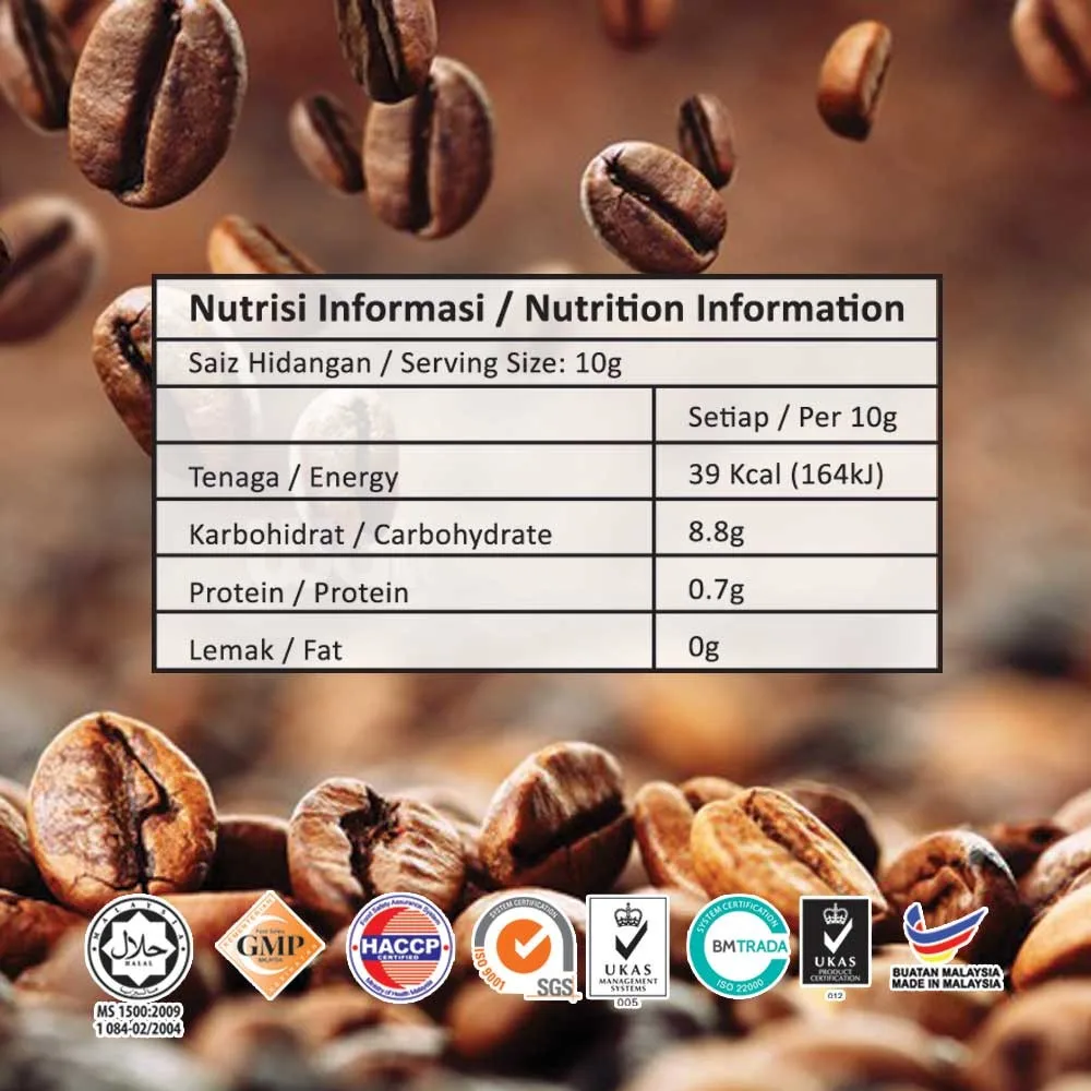 Горячая Распродажа, черный кофе Kopi O, 20 пакетиков, индивидуальная упаковка, горький вкус, дополнительный аромат и свежесть