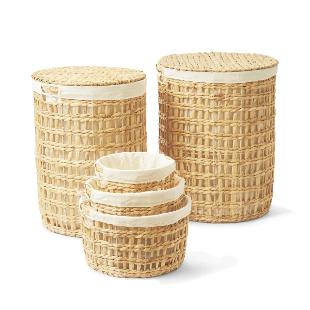 Natural Straw Seagrass Bamboo Basket Vietnam Large Storage Baskets Cheap Wholesale Products Wicker Laundry Hand Woven Handmade