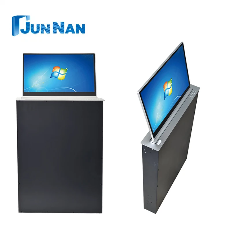 Junnan Motorized Touch Screen Lcd Lift With Conference Pc Monitor With Back Screen Lcd Monitor