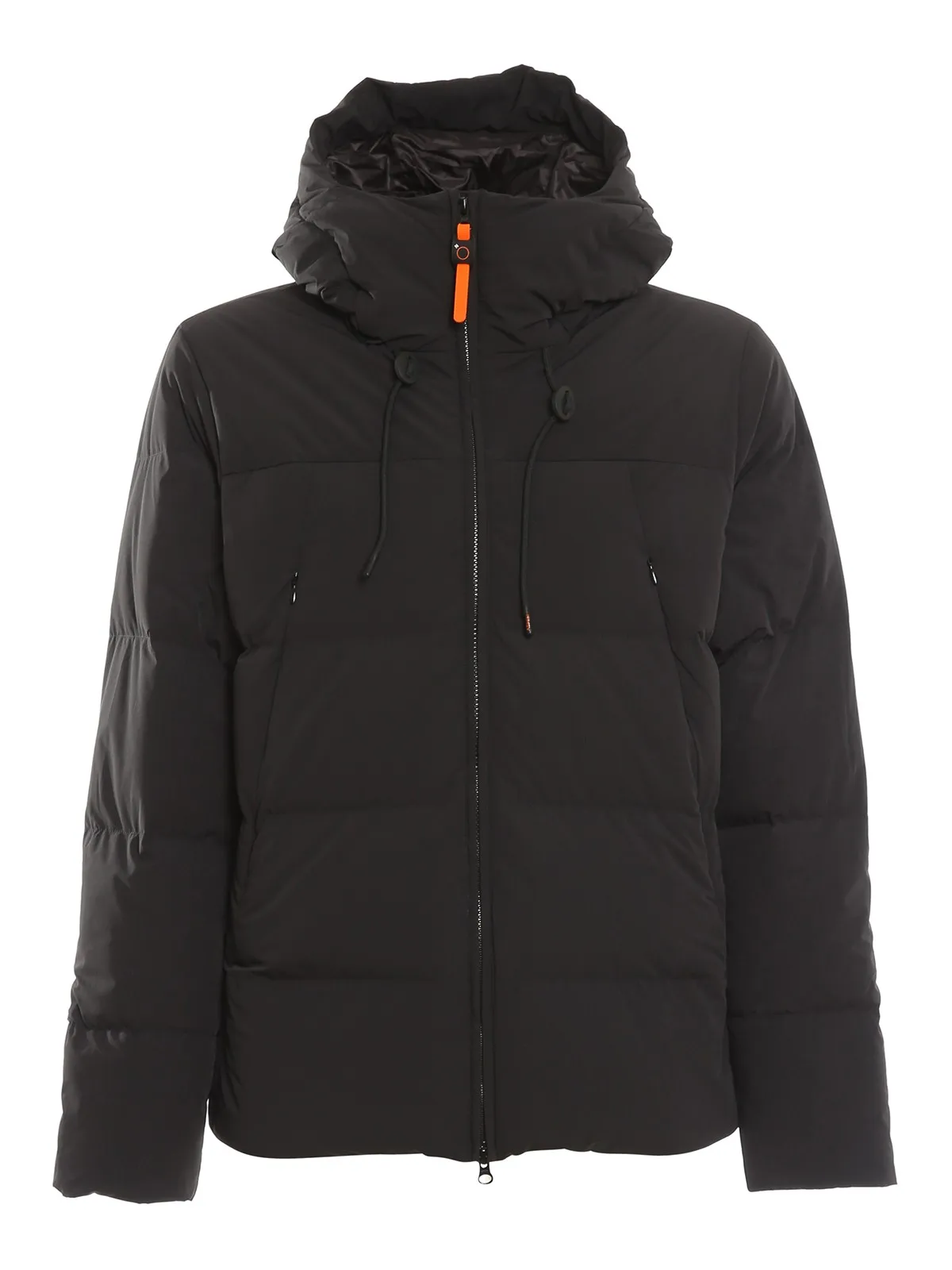 High Quality nylon down jacket side pockets with zip quilted workmanship zip closure fixed hood custom logo Jacket