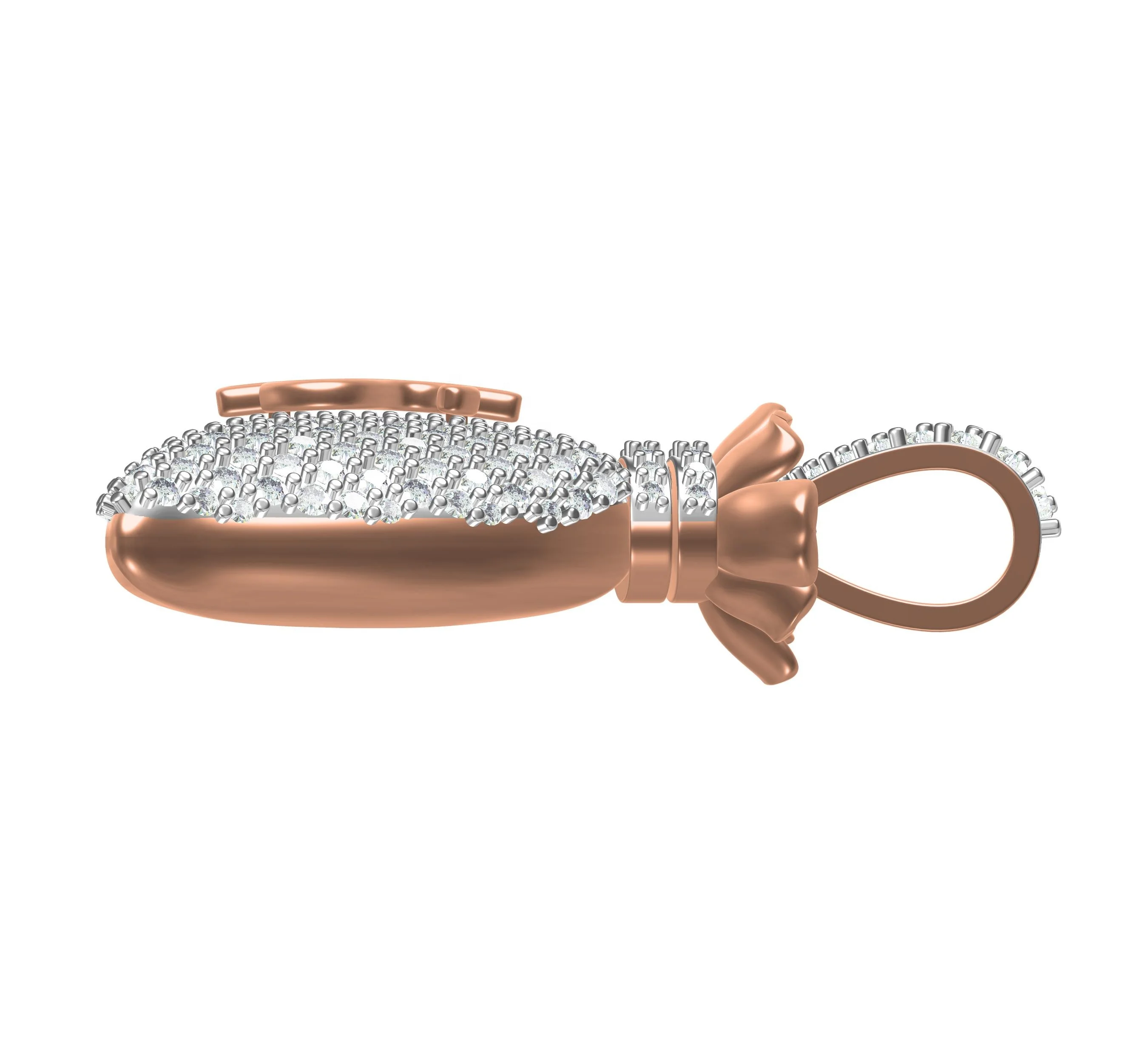 Dollar Money Bag Diamond Pendant at the Best Wholesale Factory Price in 10kt Yellow Rose Gold and Real Precious Diamond