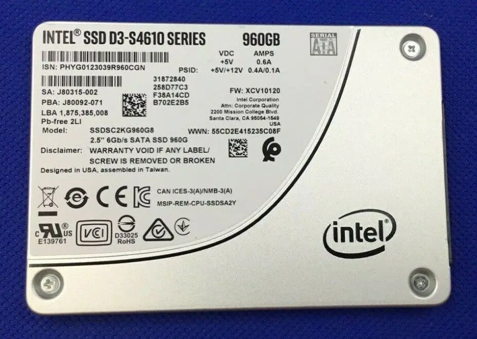 New Original Quanta QCT 1HDDZ9Z011Q Quanta QCT 1.92TB SATA 6Gbps 1DWDP SFF SSD, S4510