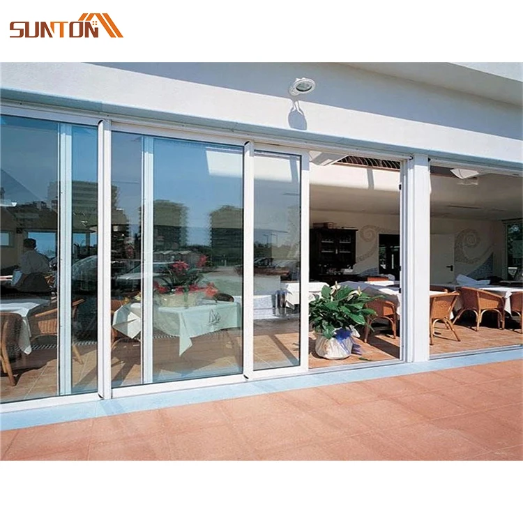 China supplier modern upvc profile frame windows and doors patio balcony upvc glass partition sliding french door with grill