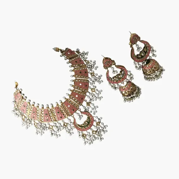 Bridal choker set Ruby and emerald online CZ Choker necklace designs Jewellery online store 2023