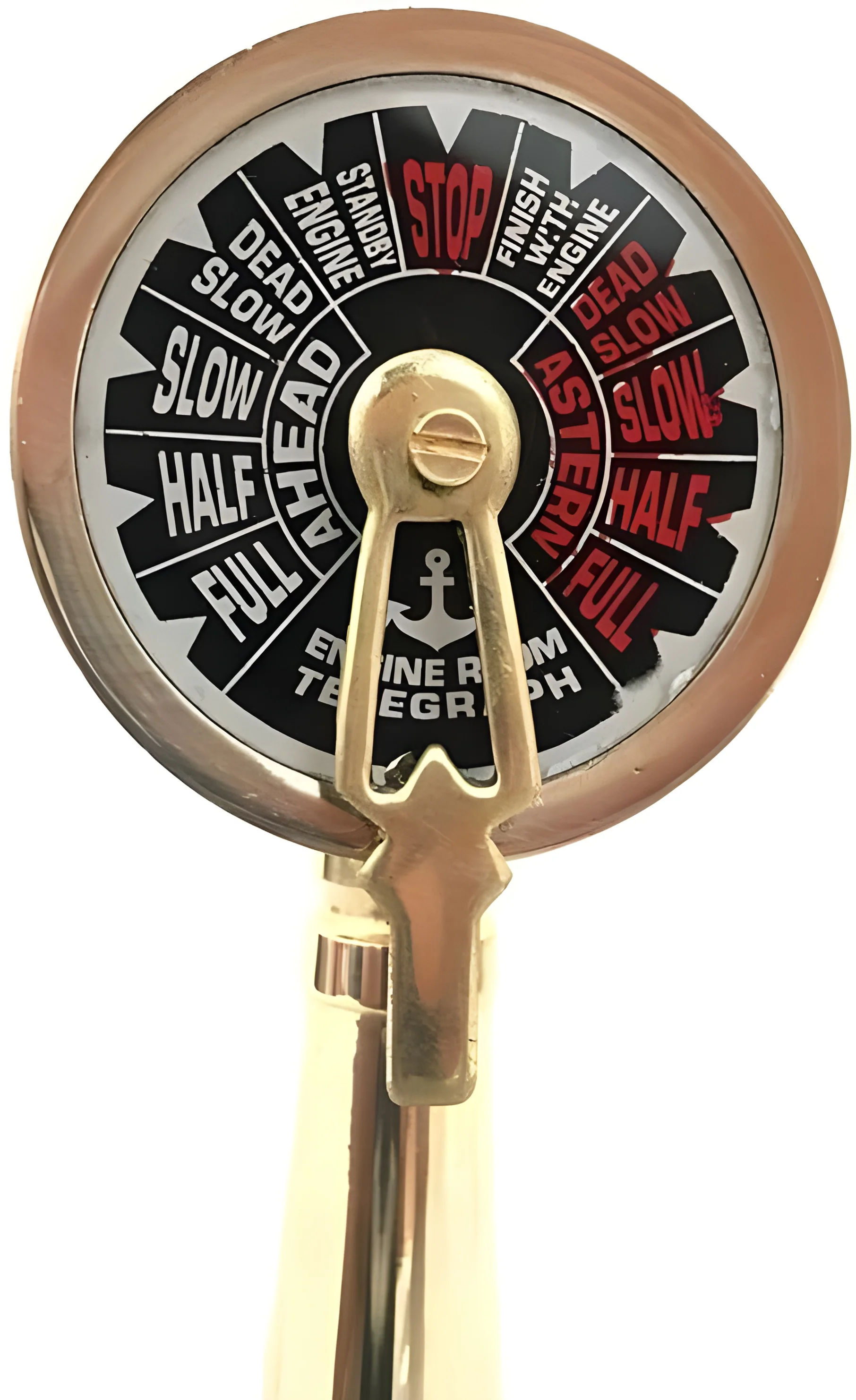 Nautical Brass Telegraph  Vintage Brass 6'Ship Telegraph With Wooden Base Nautical Ships Engine Order Telegraph Home Decorative