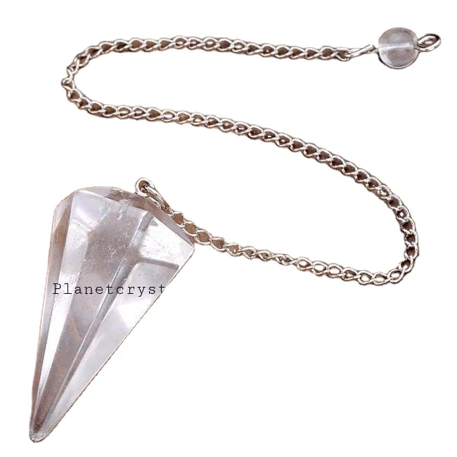 Wholesale Clear Quartz Healing Dowsing Pendulum: Natural Spiritual Chakra Crystal Reiki Pendulum Buy From Planet Crystal Export