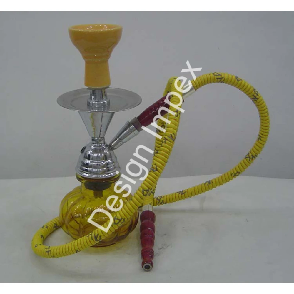 Clubs Partyware Smokers Enjoying Hookah Green Color Pure Glass and Hose Hukkah Hot Selling Premium Looks Flavored