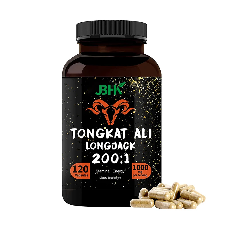 Private Label Support Strength Energy and Healthy Immune Natural Supplement Organic Vegan Tongkat Ali Capsules Extract