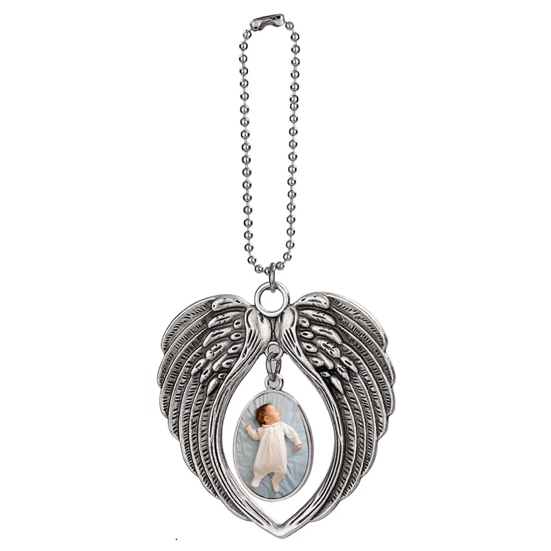 Sublimation Blank Metal Heat Transfer Coating Printable Photo Customized Angel wings Ornament