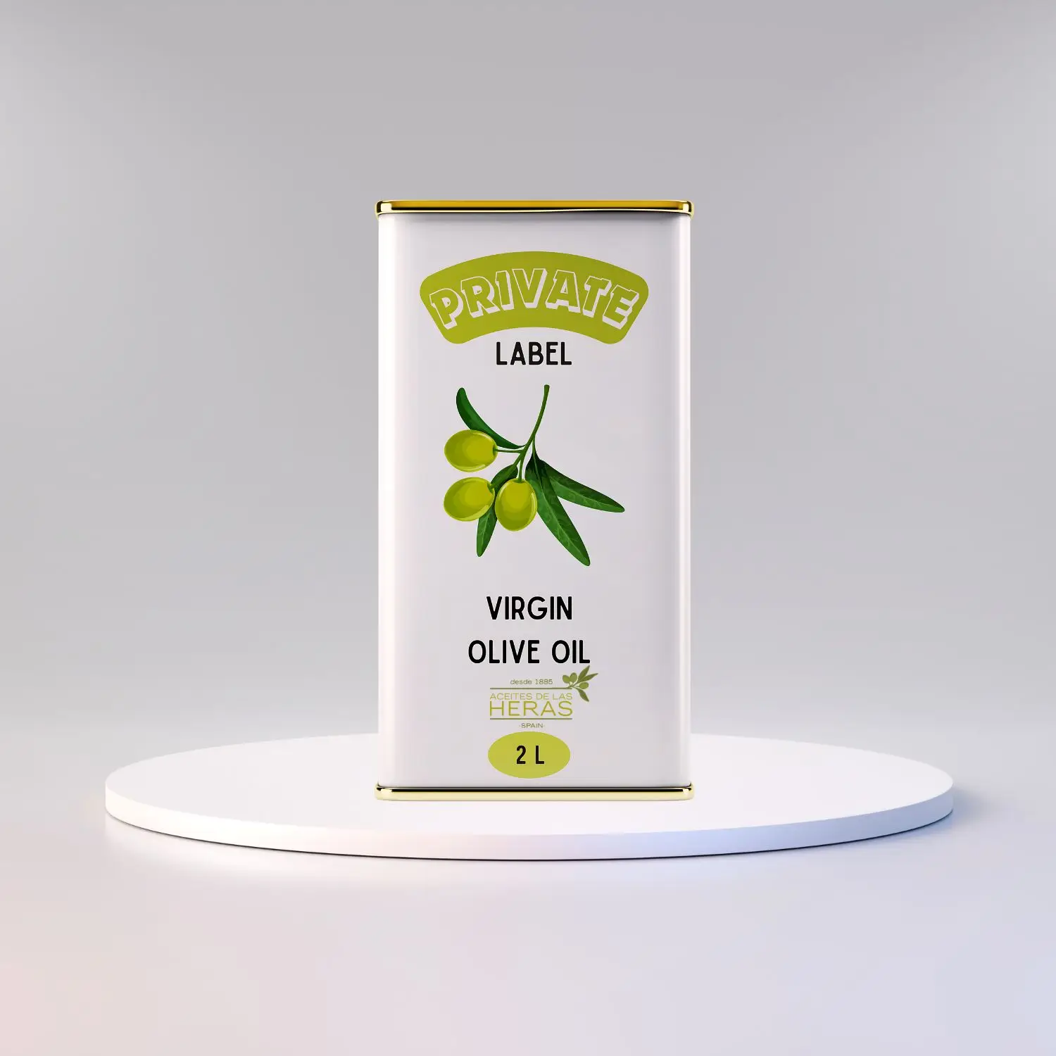 Private Label Virgin Olive Oil 2L Tin Spanish, First Cold Pressed for cooking and seasoning
