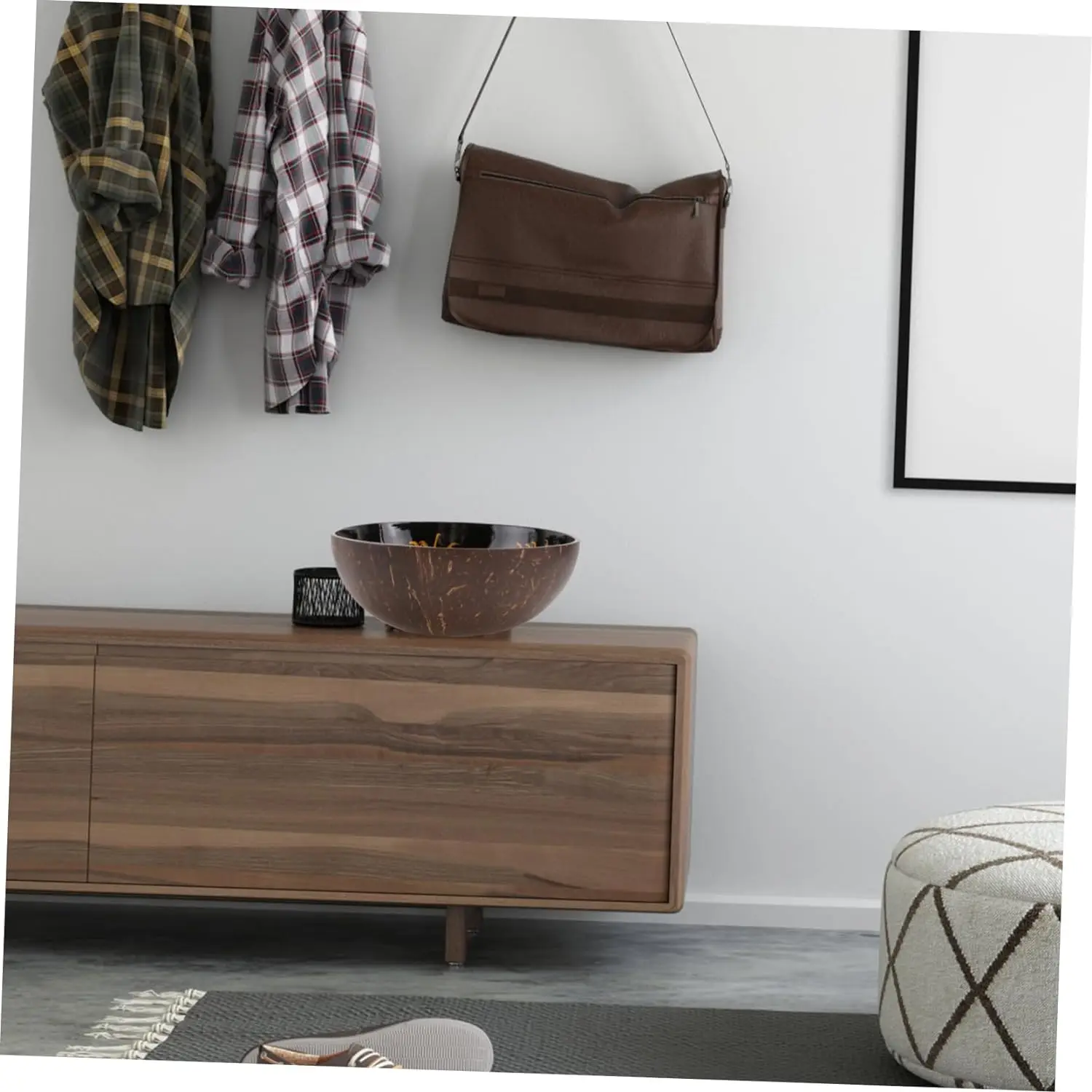 Natural Coconut Shell Bowl Wooden Bowl for Fruit Salad Outdoor Tableware Dinning Wood Bowl