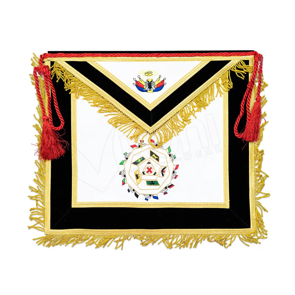 Masonic Grand Lodge Past Master Apron Hand Embroidery Bullion Masonic Apron