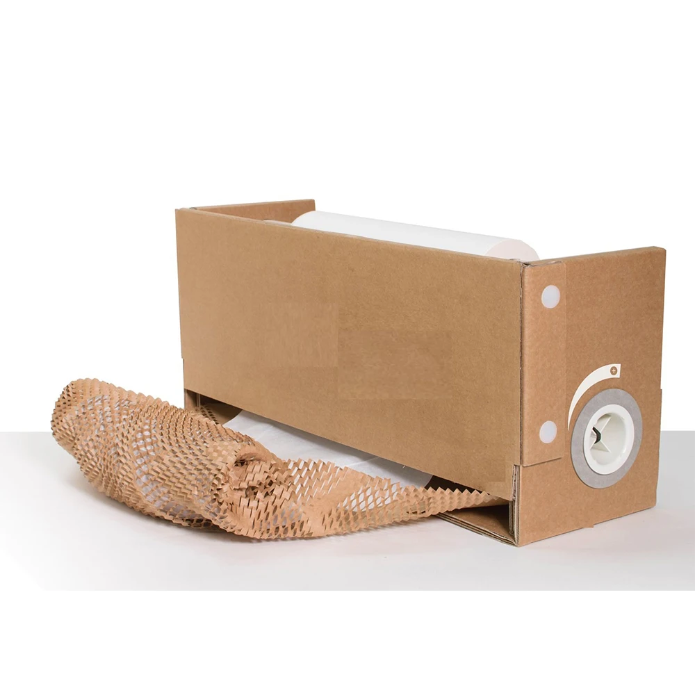 Eco-Friendly With Cardboard Dispenser Honeycomb Wrap Paper Roll Biodegradable Fully Recyclable For Packing Moving