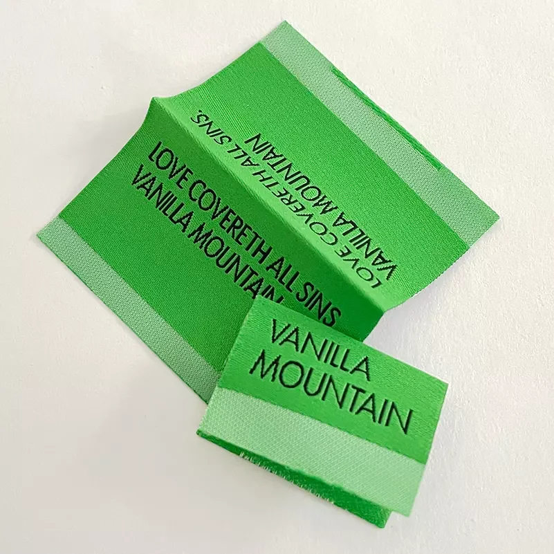 Factory Direct Custom Satin Clothing Tags with Branded Logo Printed Woven Labels for Garments Shoes Bags Personalized Design