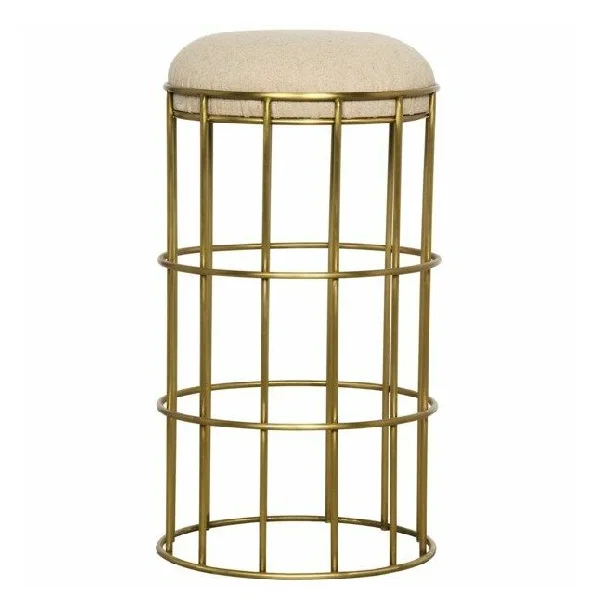 Metal Legs Powder Coated Garden Sitting Stool Metal Brass & Iron Handcrafted With Excellent Finishing For Hotel Restaurants Used