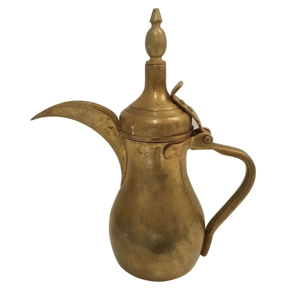 Cawa Cups Base Sets Long Spout Dallah Tea Pot Brass Metal Coffee Tea Pot Dallah Customized Arabic Coffee Dallah Sets Coffee Pot