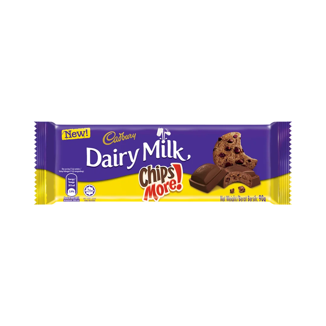 Cadbury Dairy Milk Chocolate Chipsmore 90G Chocolate Bar Authorized Mondelez Distributor Wholesale Malaysia Direct Factory Halal