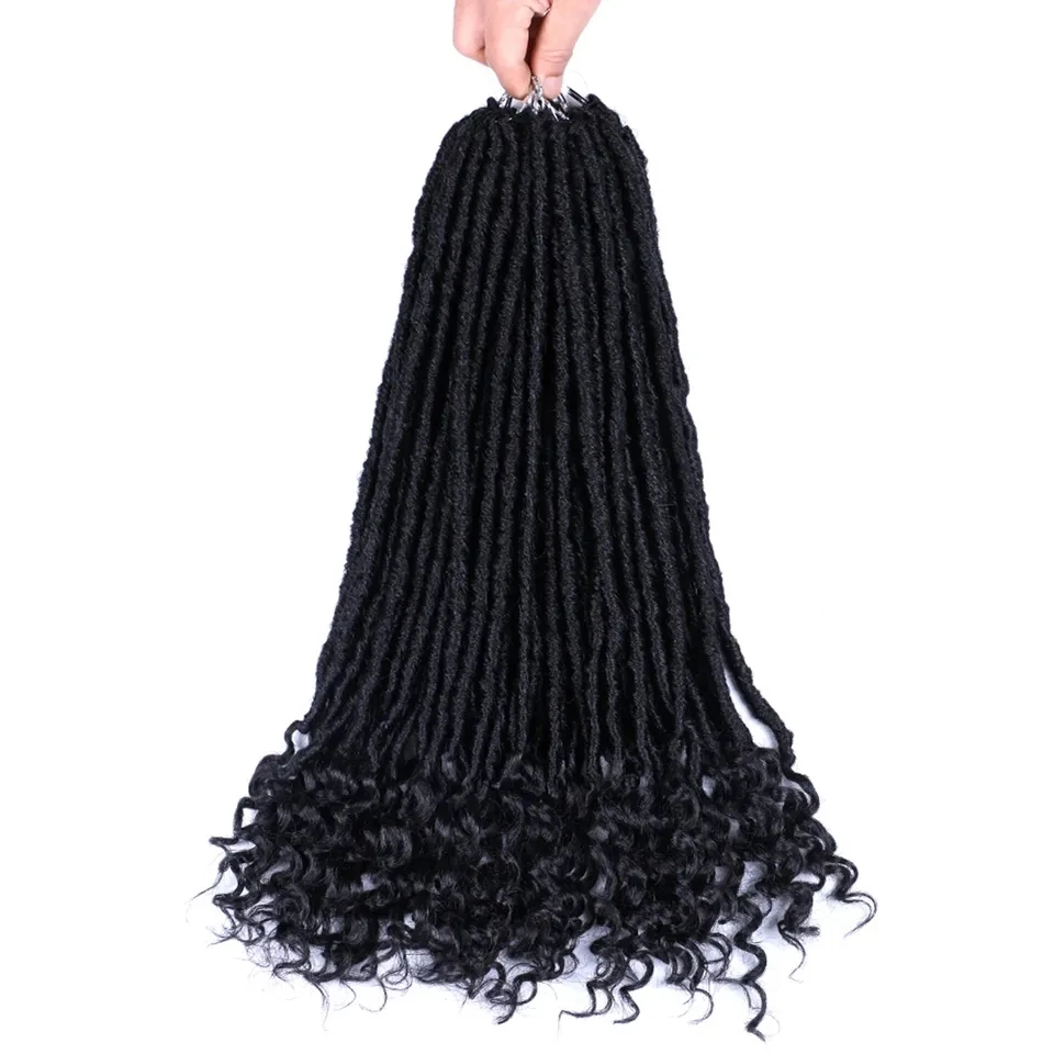 Wholesale Faux Locks Synthetic Braiding Hair Extensions Faux Locs Crochet Braid Hair Goddess Faux Locks Hair For Black Women