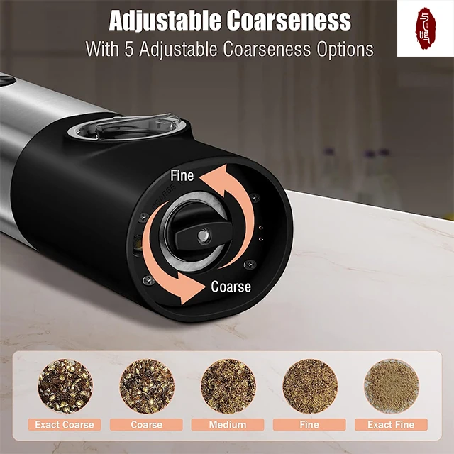 Hot Sell Electric Spice Salt Pepper Grinder Stainless Steel Ceramic Burr