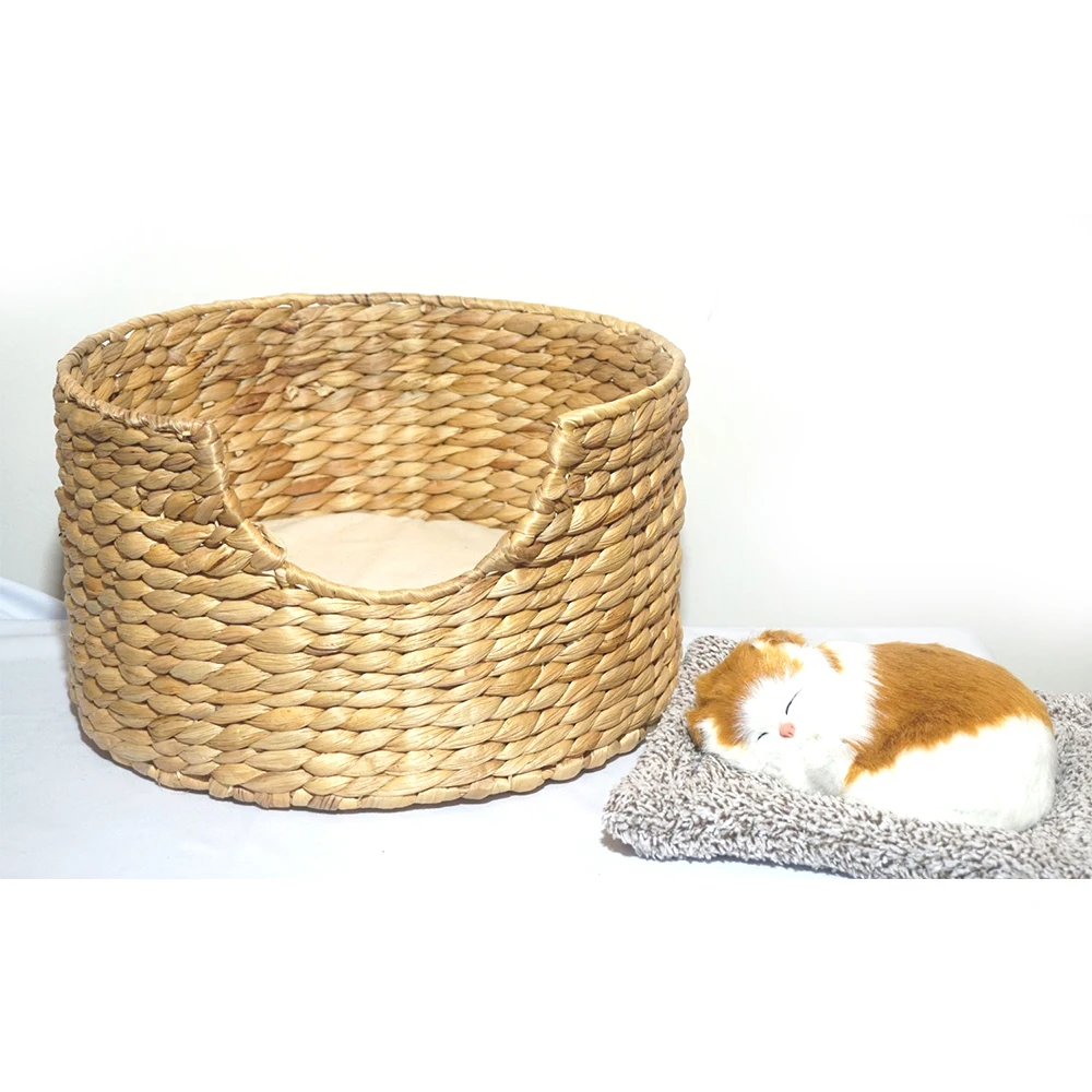 Wholesale High Quality Eco Friendly Warm Comfortable House Modern Cat Furniture Raised Hanging Rattan Cat Pet Bed From Vietnam